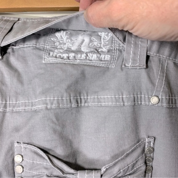 Not The Same N.T.S UK Gray Straight Wide Leg Pants Mid Rise Belted Waist 36" - Picture 7 of 16